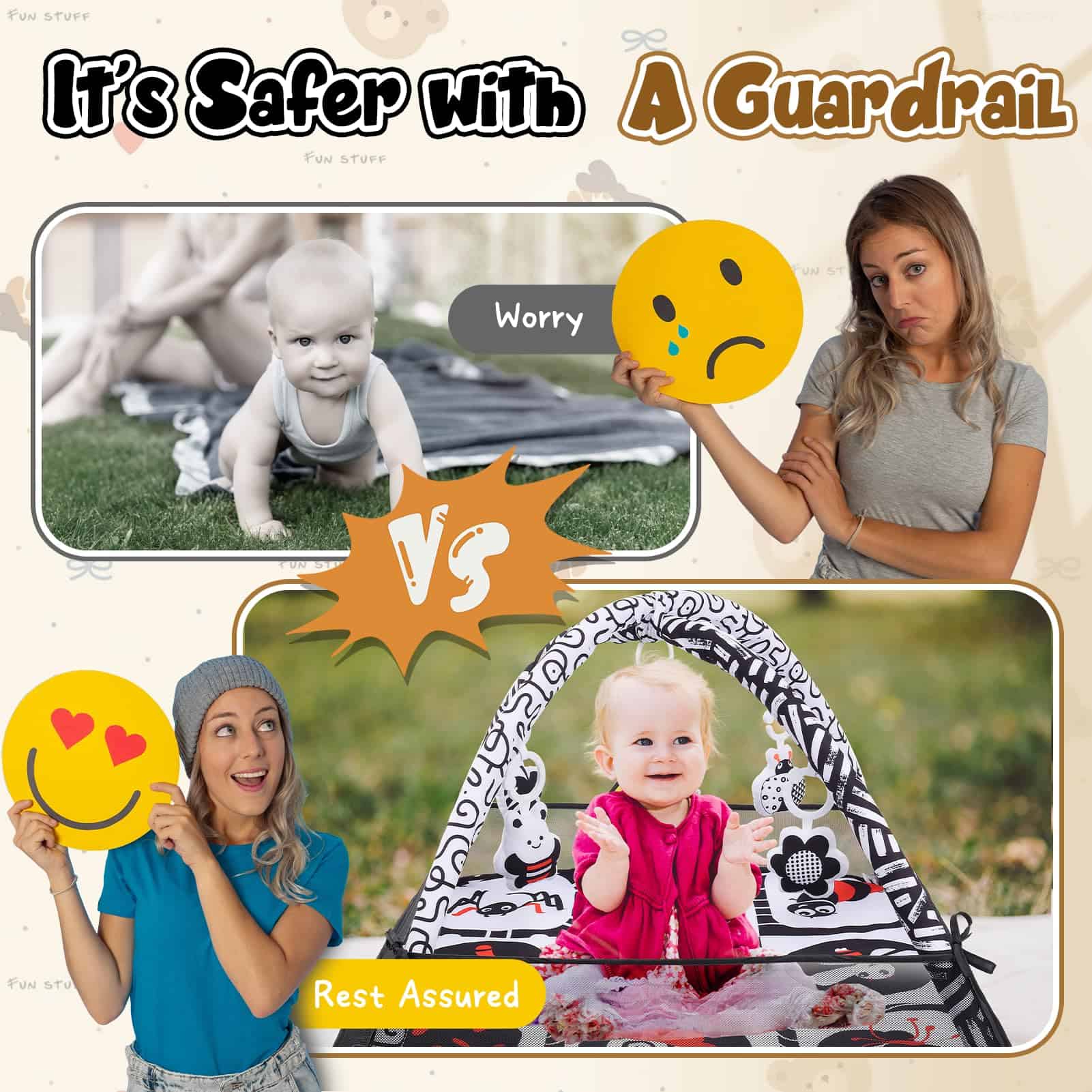 Tapete para el Tiempo Boca Abajo del Bebé con 10 Juguetes - Imagen 7