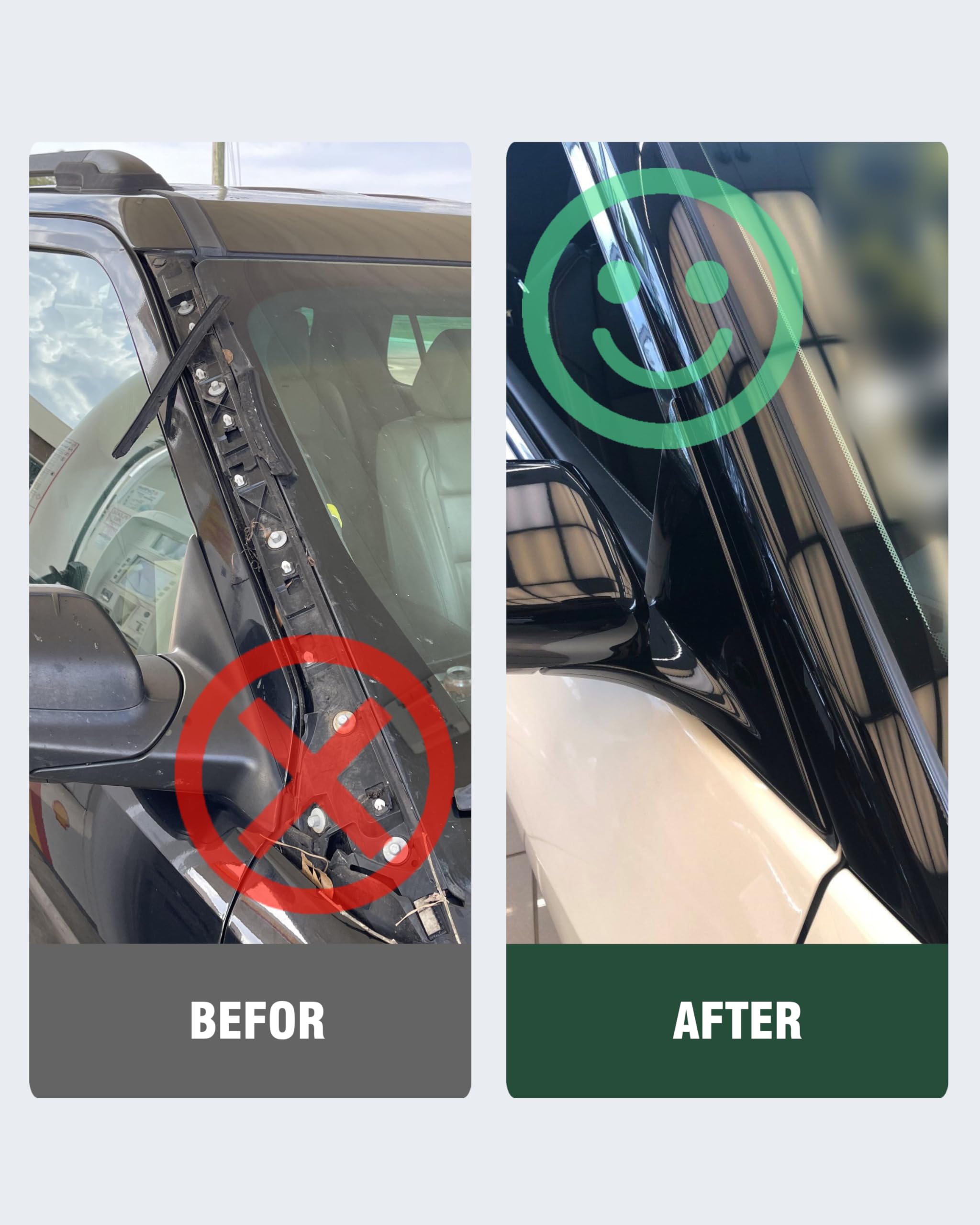 2 PCS Moldura de Moldura C del Parabrisas Ajuste para - Imagen 5