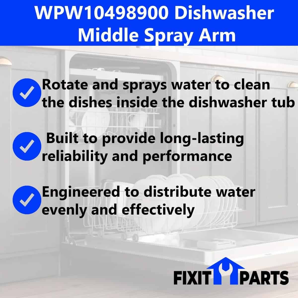 Brazo rociador central WPW10498900 - Compatible con modelos - Imagen 6