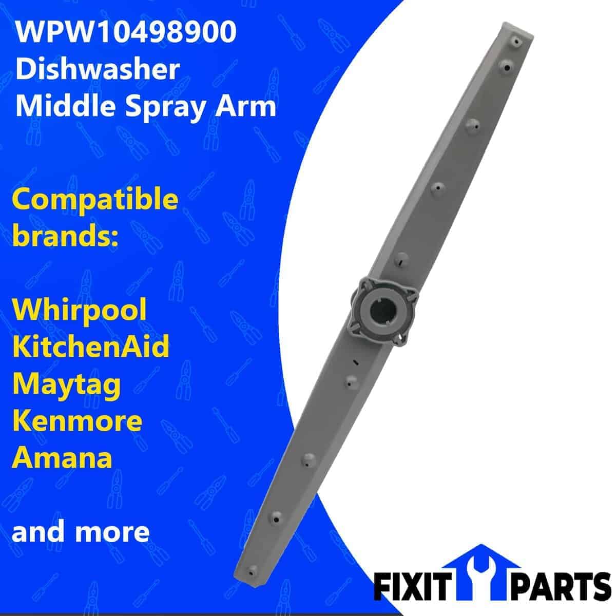 Brazo rociador central WPW10498900 - Compatible con modelos - Imagen 3