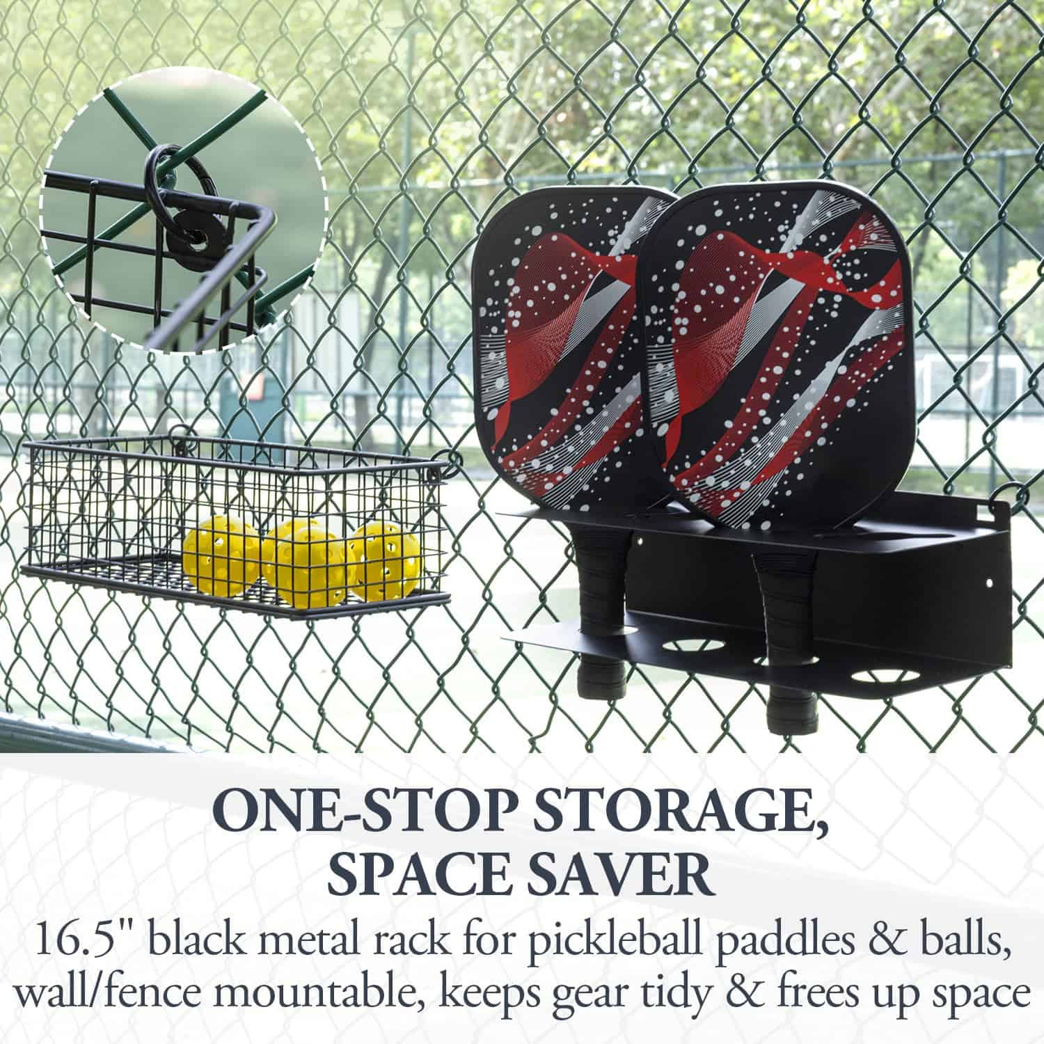 MyGift 16.5 Pulgadas Soporte de Metal Negro para Palas de - Imagen 4