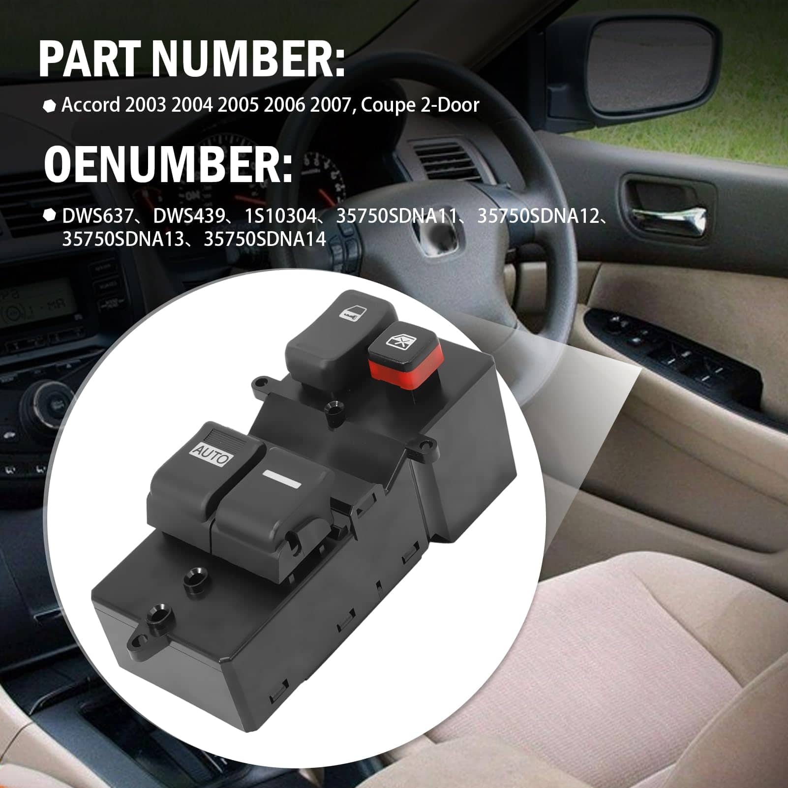 Interruptor maestro de ventana eléctrica compatible con - Imagen 4