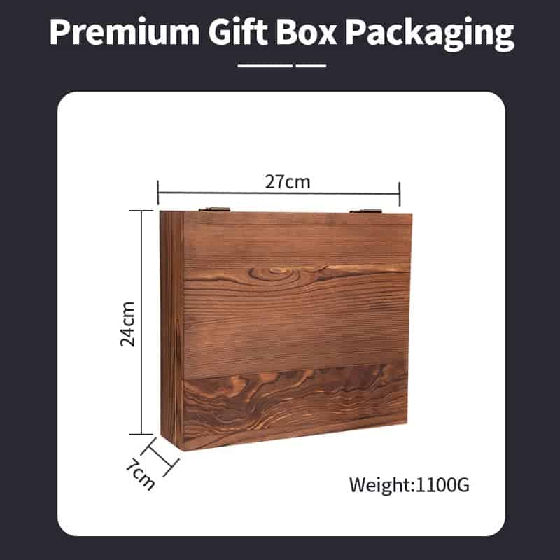 Kit de ahumador de whisky, caja de madera natural con 4 - Imagen 9