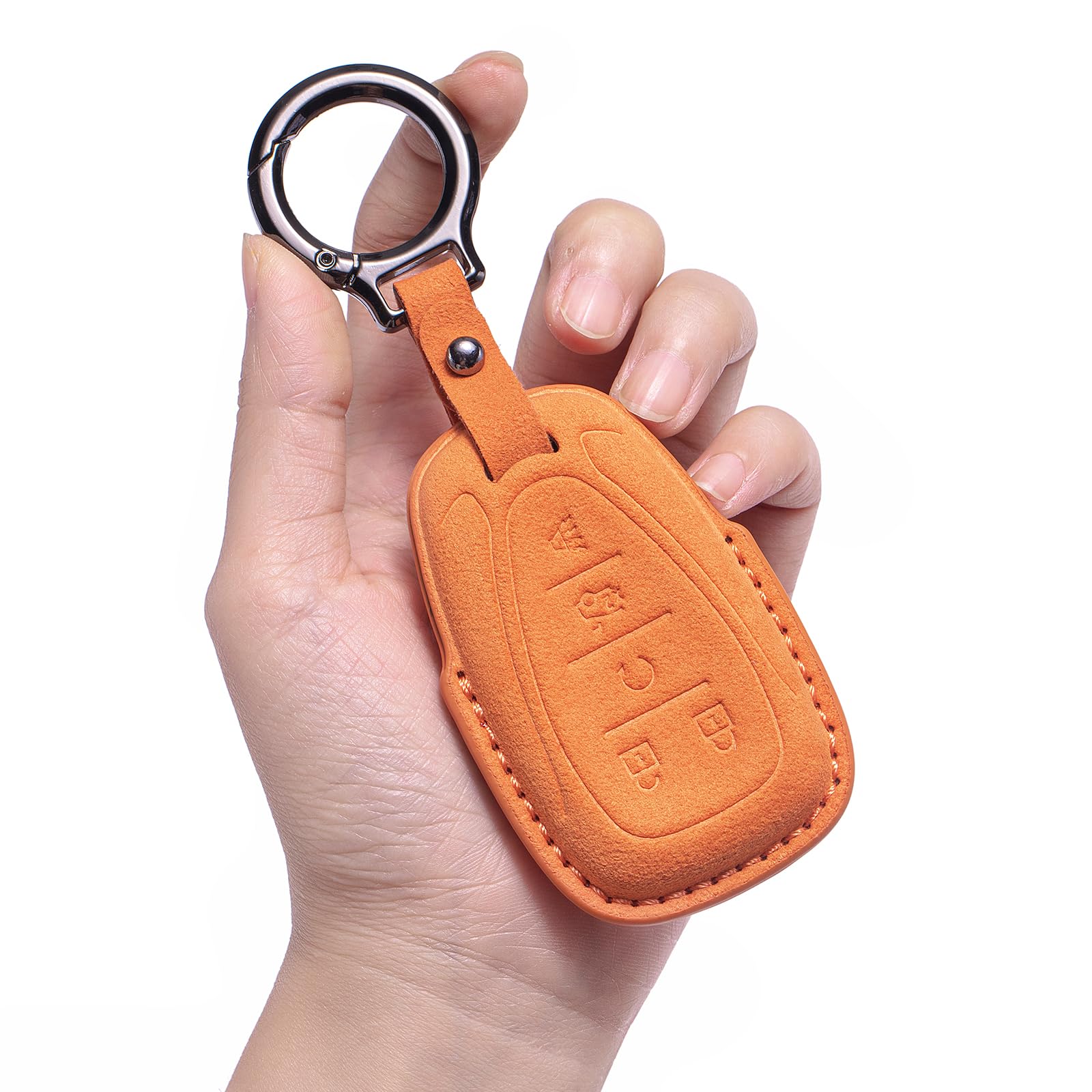 CUIBUKUG para Chevy Funda de llave de cuero genuino?