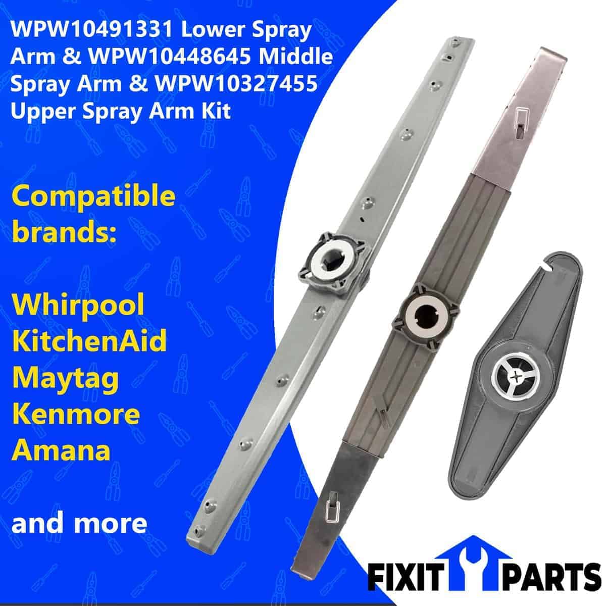 Kit de Brazo Rociador Medio WPW10448645 con Brazo Rociador - Imagen 3