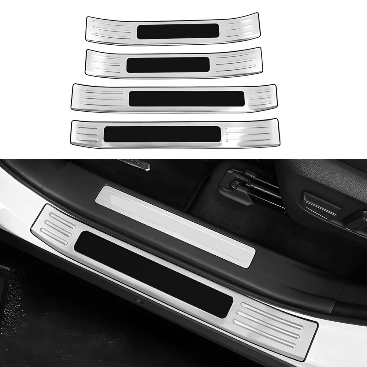 KEALAS 4 PCS Protectores de Umbral de Puerta de Acero