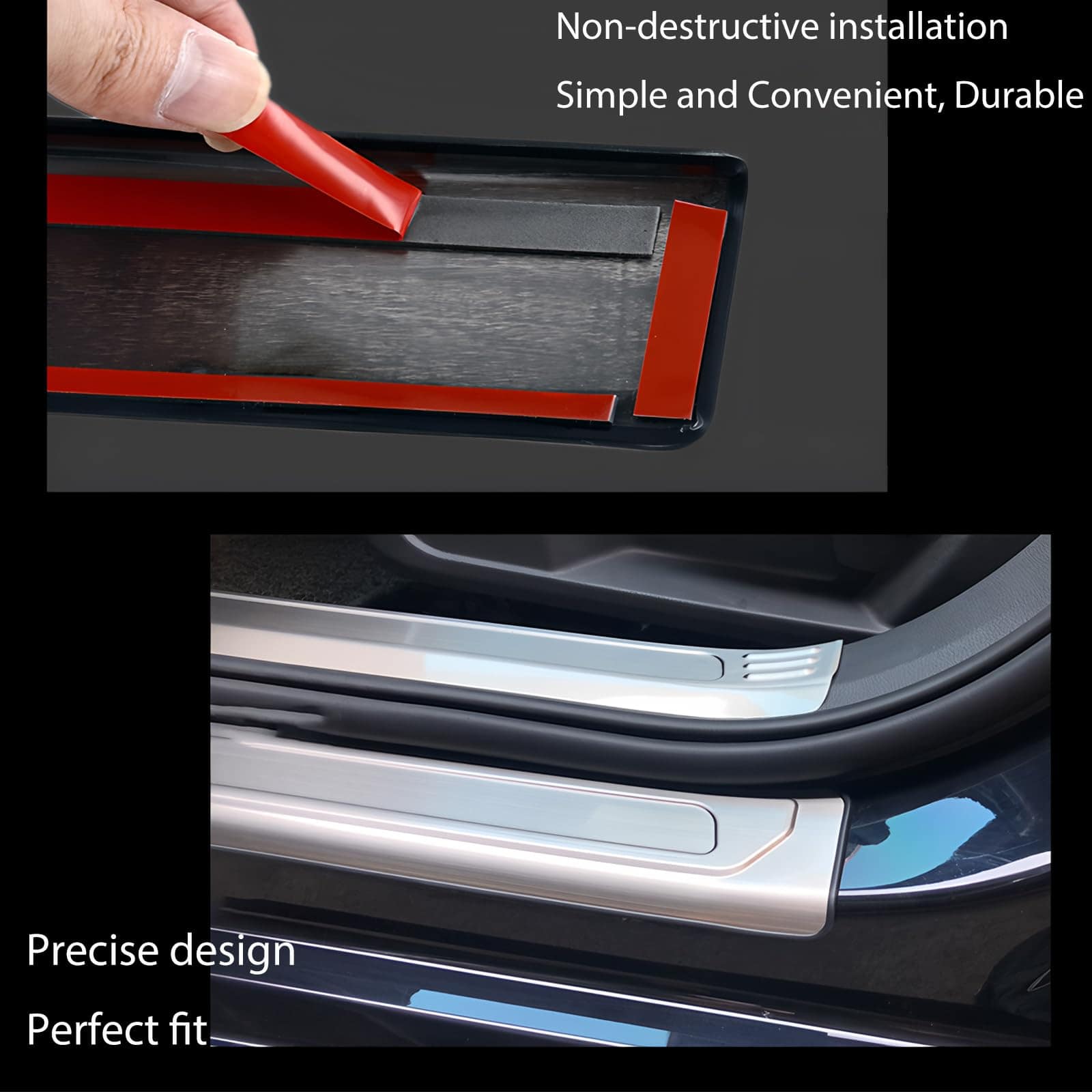 KEALAS 4 PCS Protectores de Umbral de Puerta de Acero - Imagen 5