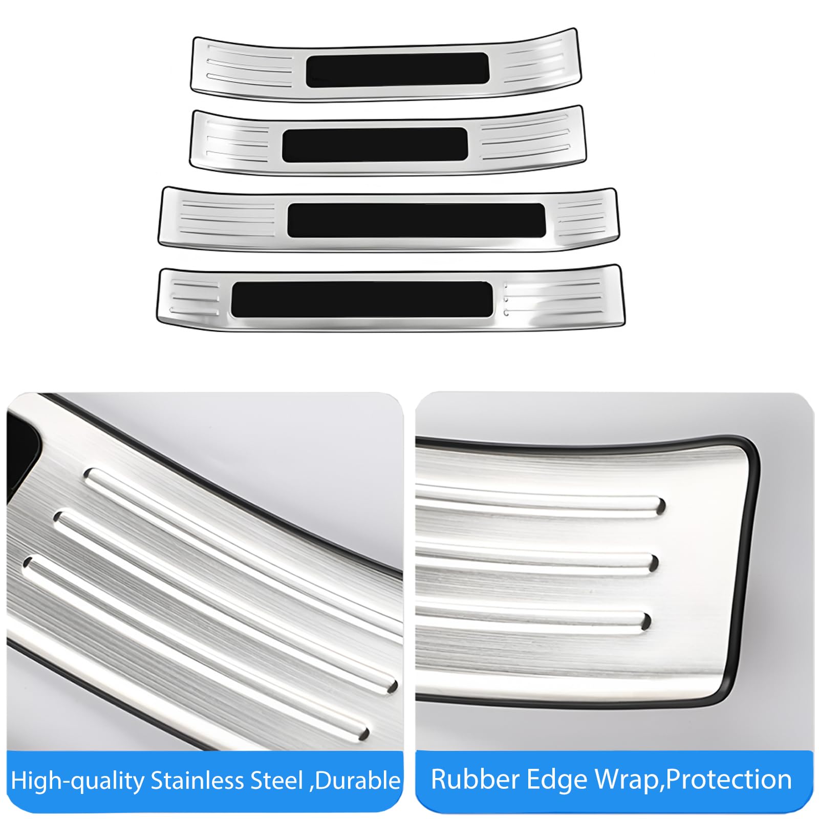 KEALAS 4 PCS Protectores de Umbral de Puerta de Acero - Imagen 3