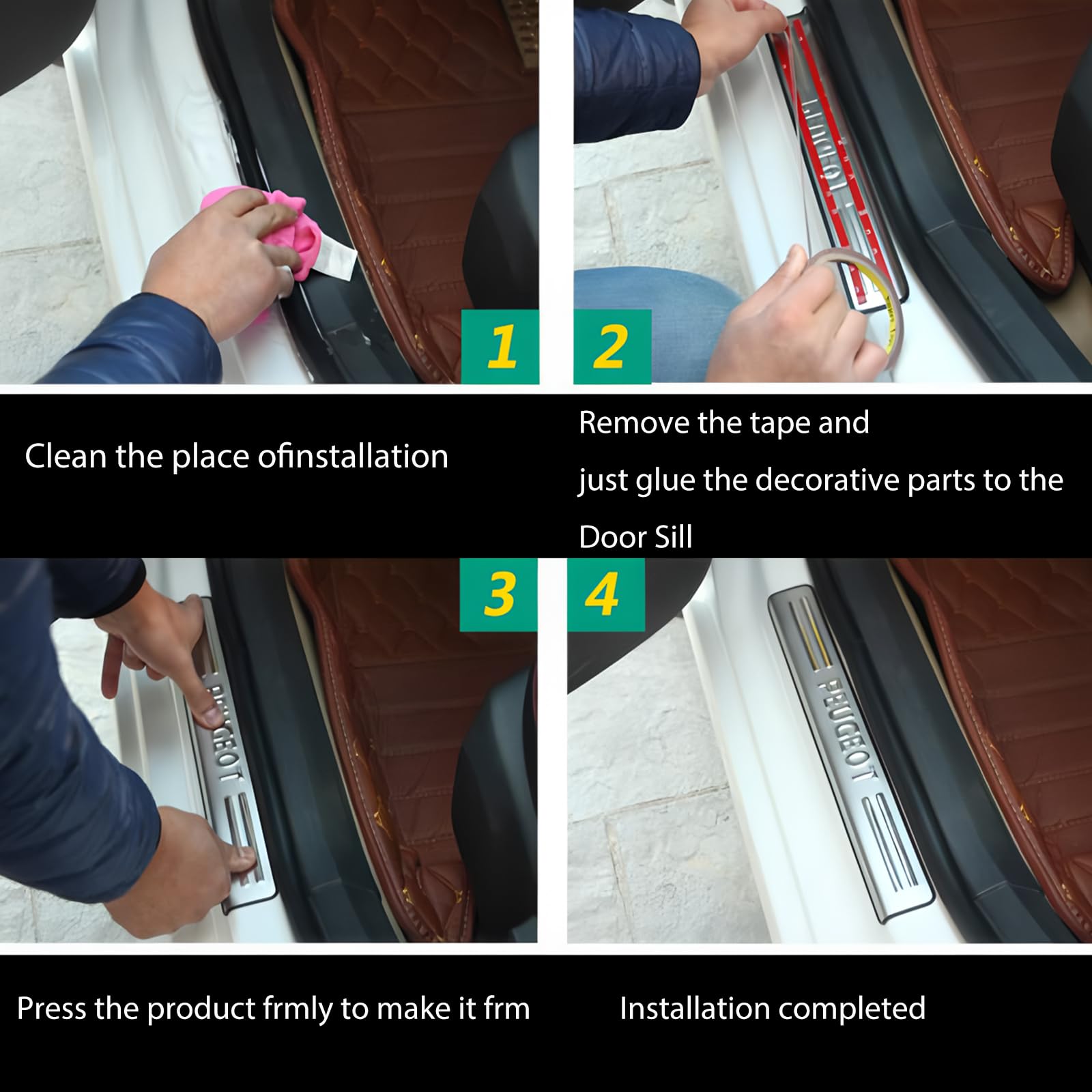 KEALAS 4 PCS Protectores de Umbral de Puerta de Acero - Imagen 8