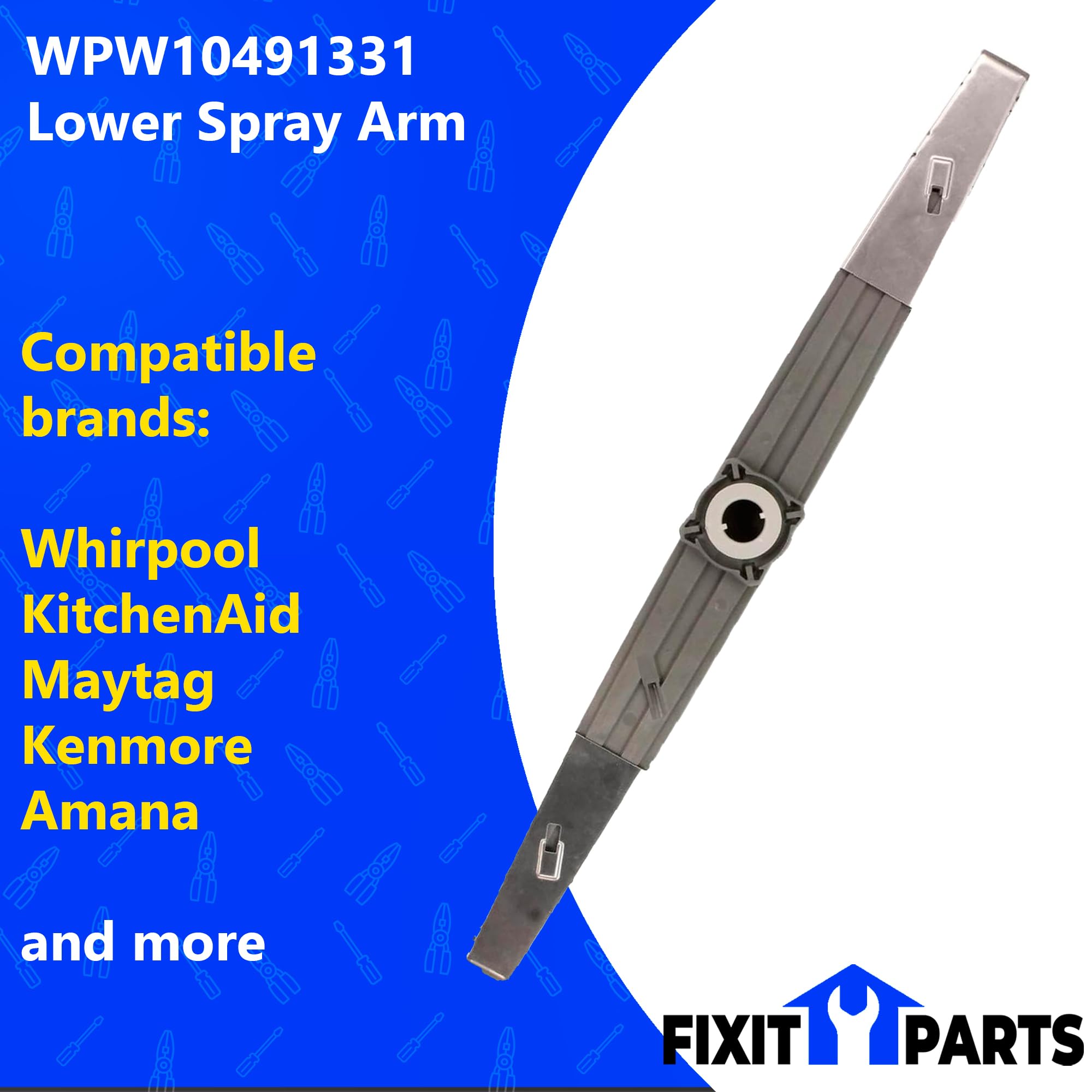 WPW10491331 Brazo pulverizador inferior para lavavajillas - Imagen 3