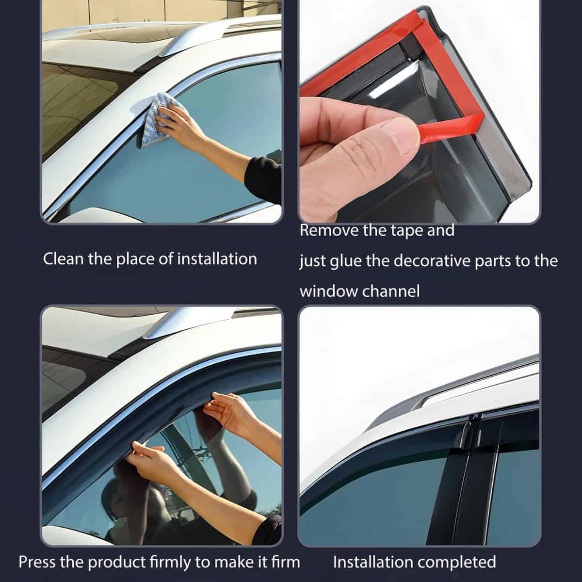 Visores de ventanas KEALAS Rain Guards para Toyota RAV4 - Imagen 8