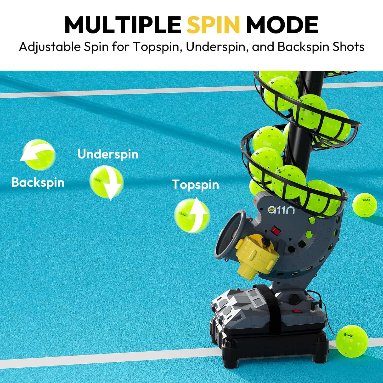 Lanzador Automático de Pickleball A11N SPORTS - Velocidad, - Imagen 3