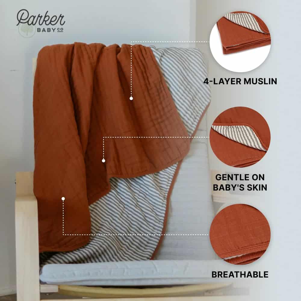 Manta de muselina Parker Baby | Edredón de -Clay - Imagen 5