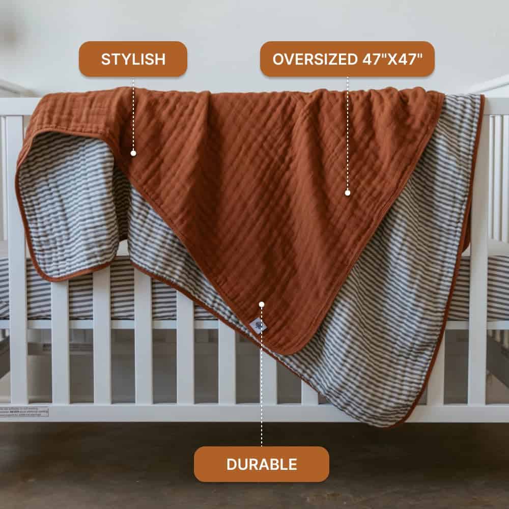 Manta de muselina Parker Baby | Edredón de -Clay - Imagen 6