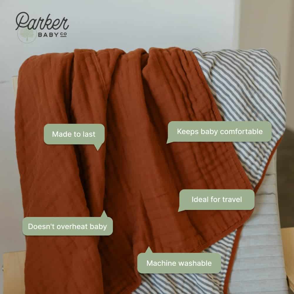 Manta de muselina Parker Baby | Edredón de -Clay - Imagen 4