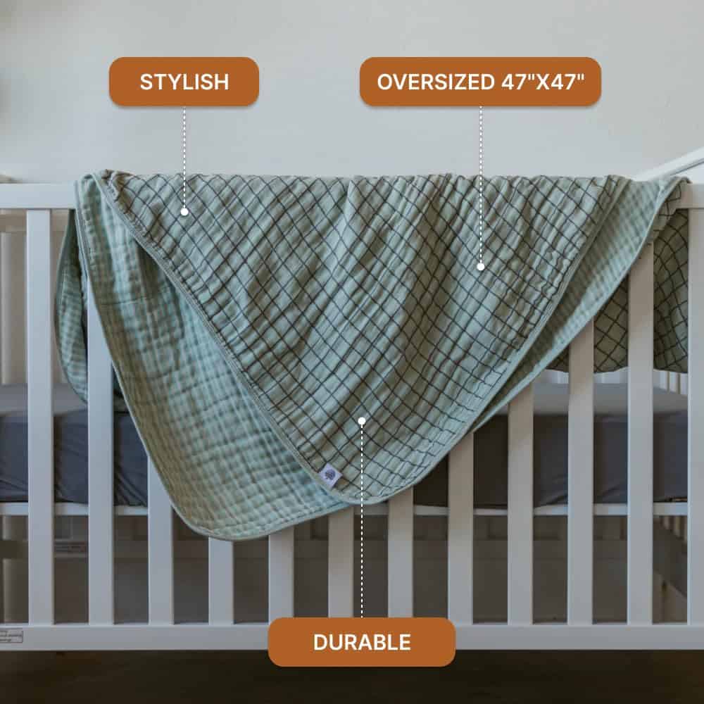 Manta de Muselina Parker Baby | Edredón de -Sage - Imagen 6