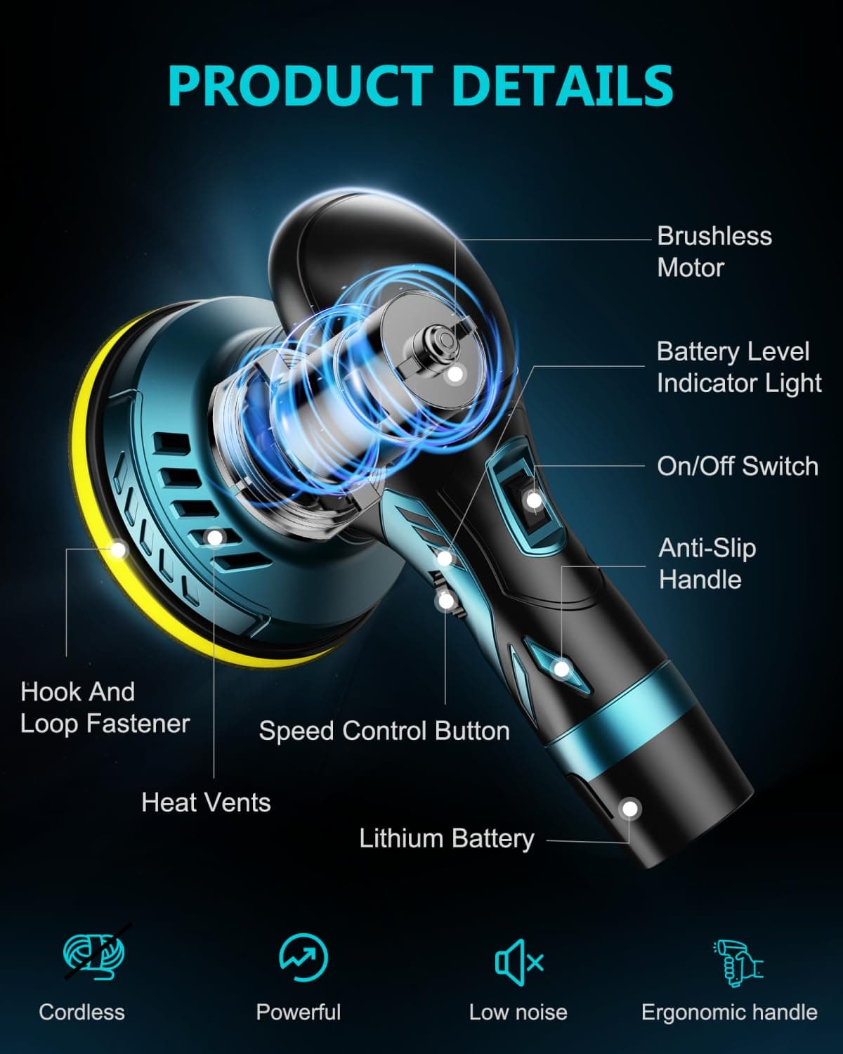 Kit Pulidor de Autos Inalámbrico - Pulidora de Doble Acción - Imagen 6