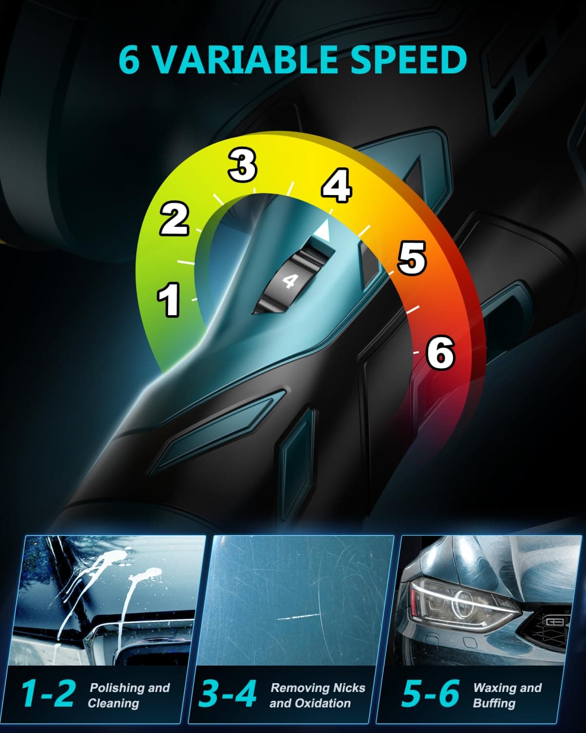 Kit Pulidor de Autos Inalámbrico - Pulidora de Doble Acción - Imagen 7