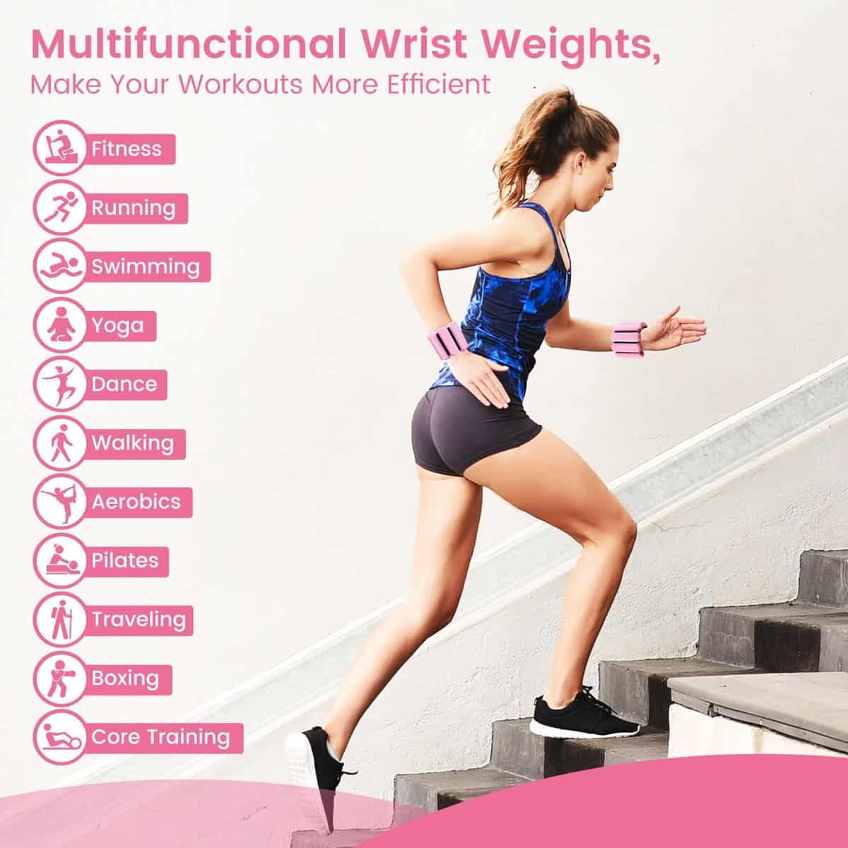 Pesas de muñeca Rethuen para mujeres, conjunto de pesas - Imagen 4