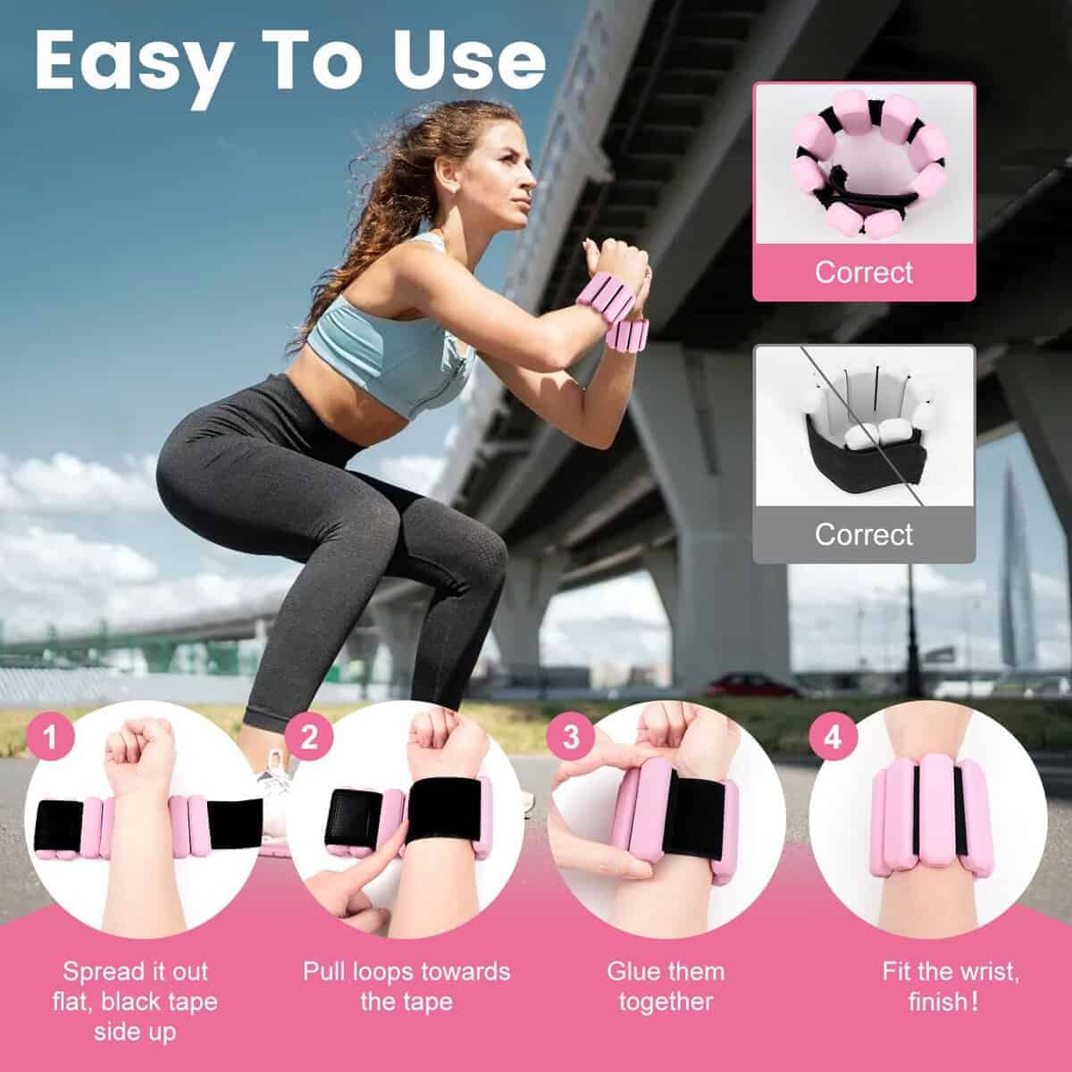 Pesas de muñeca Rethuen para mujeres, conjunto de pesas - Imagen 7