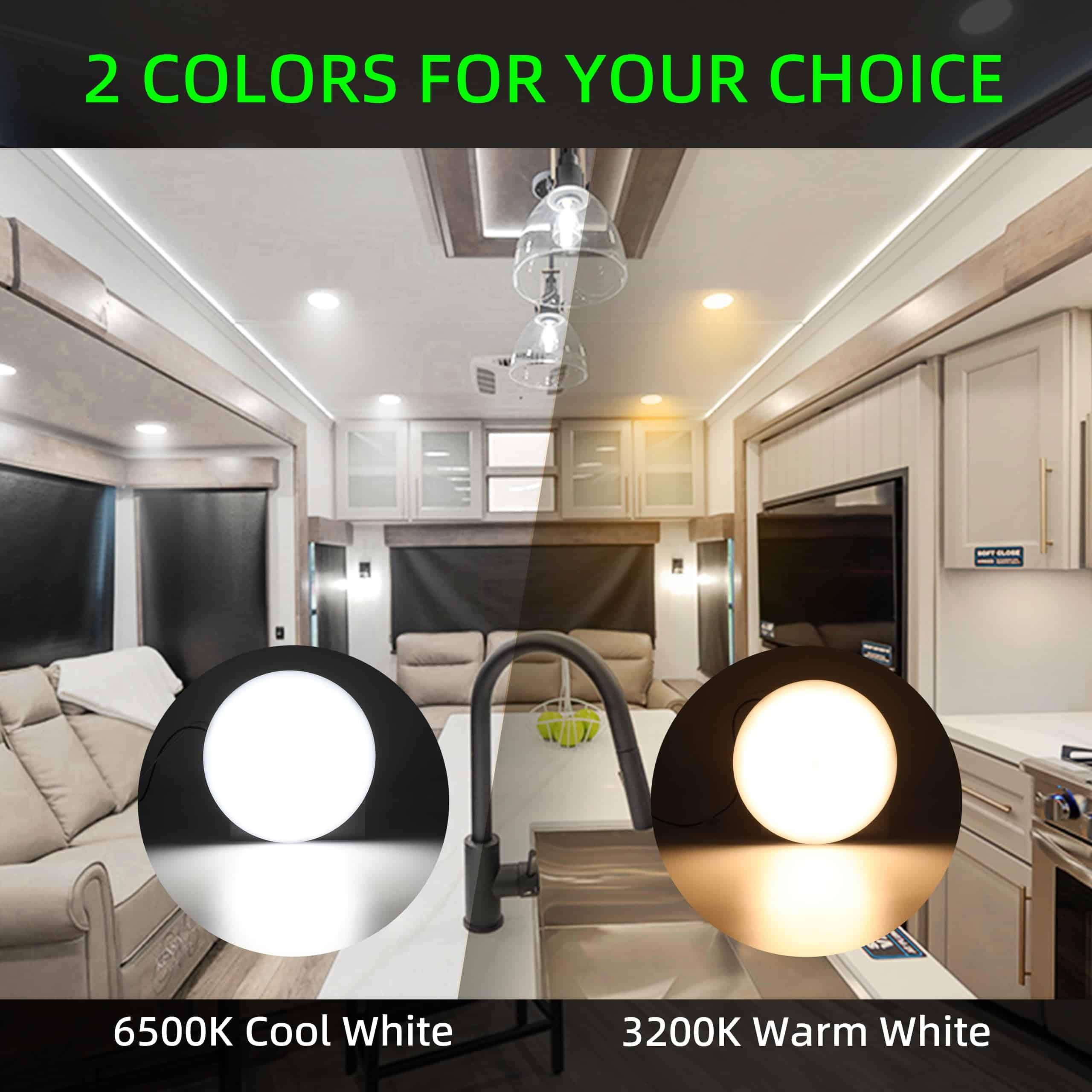 Luz Interior ULITECO para RV 12V, Luz de Techo RV de 5 - Imagen 4