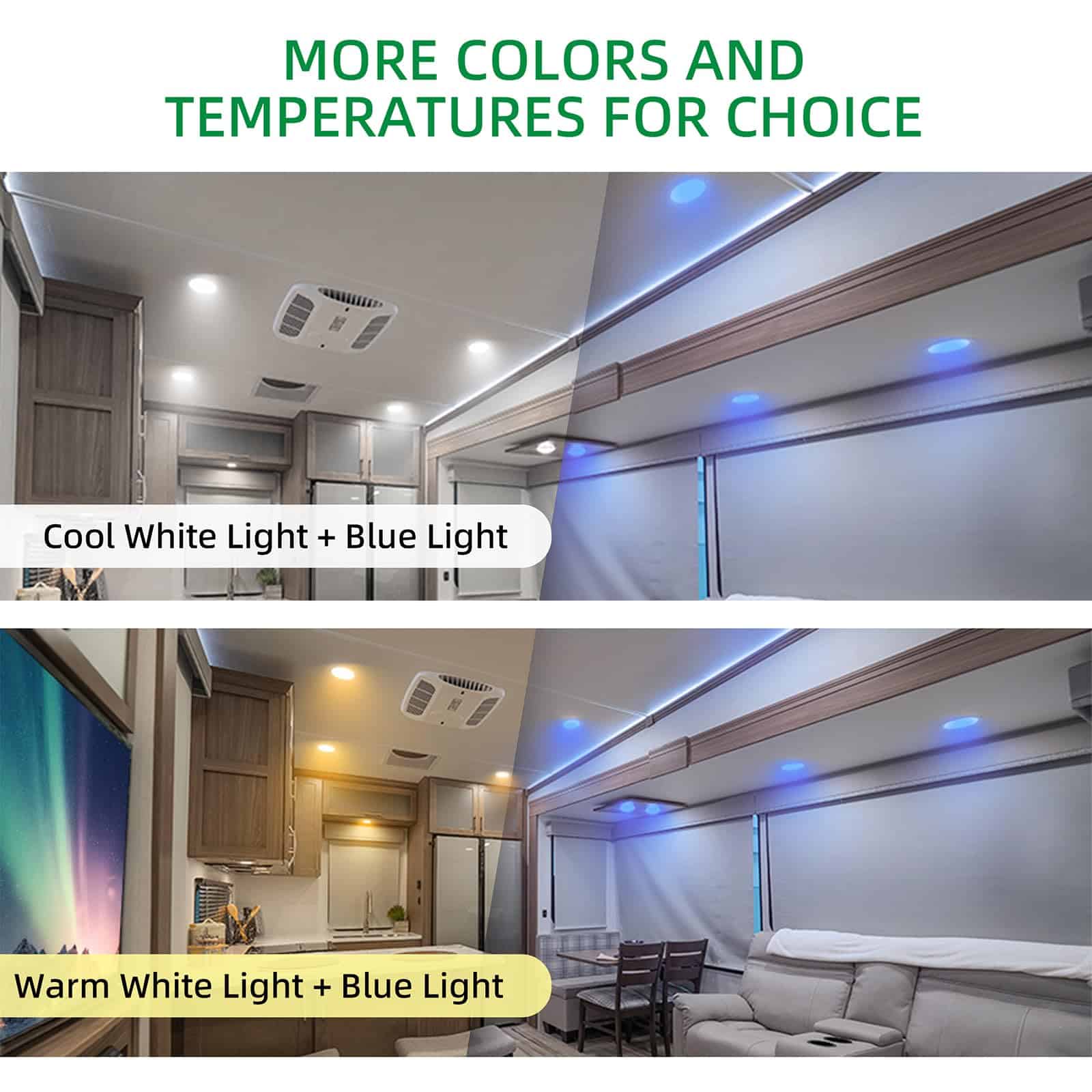 Luz de Techo para RV ULITECO 12V, 4.5 Pulgadas Luz Interior - Imagen 5