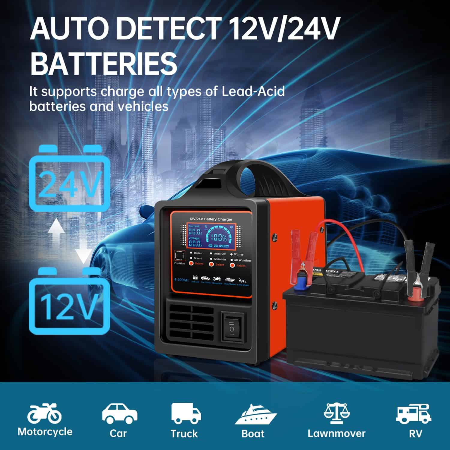 Cargador de Batería para Coche iSunergy, Cargador de - Imagen 3