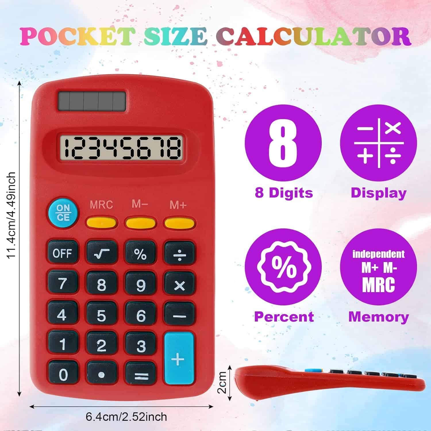 Calculadora de Bolsillo Dyrfolm 20 Paquete, Mini - Imagen 4