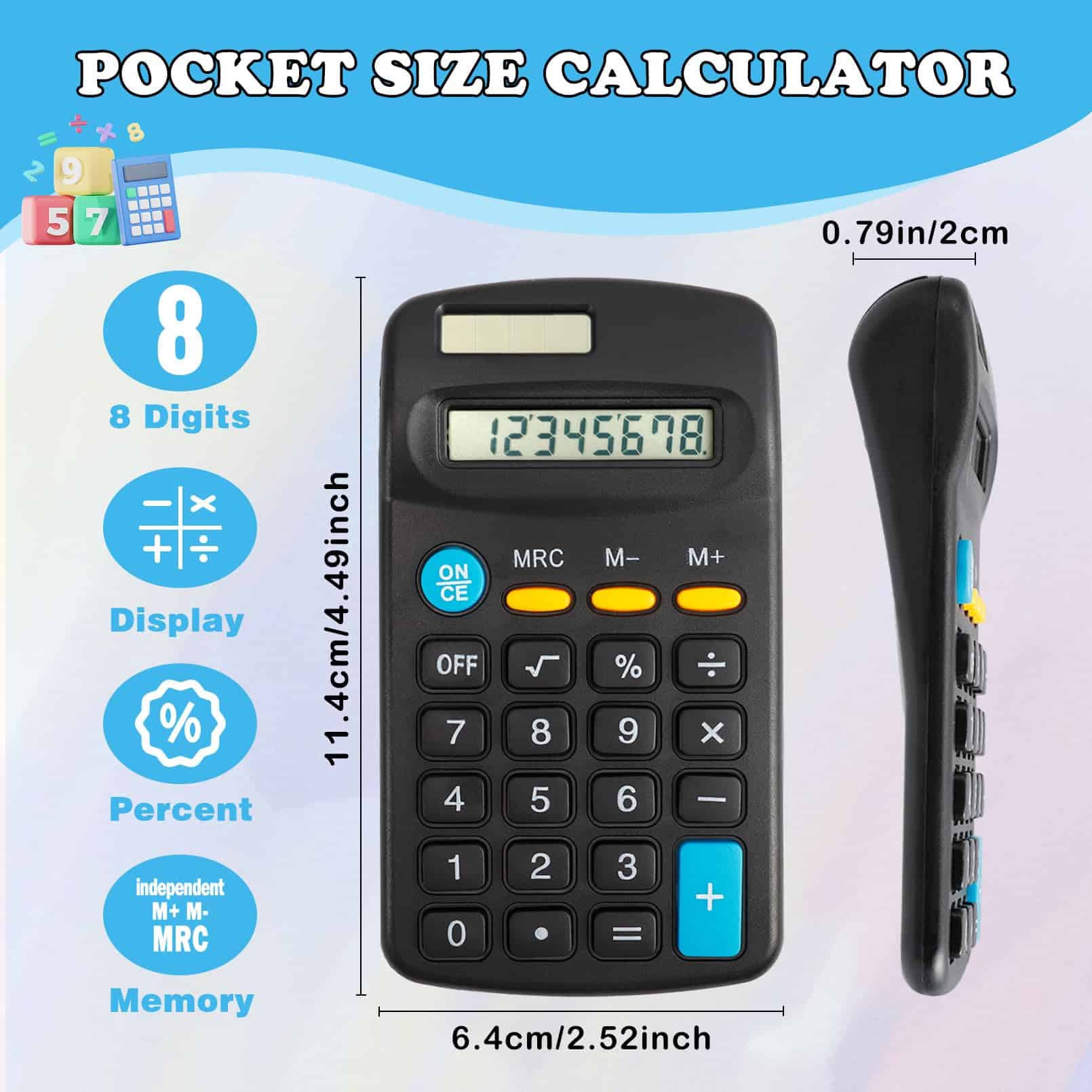 Calculadora de Bolsillo Dyrfolm de 24 Paquetes, Mini - Imagen 4