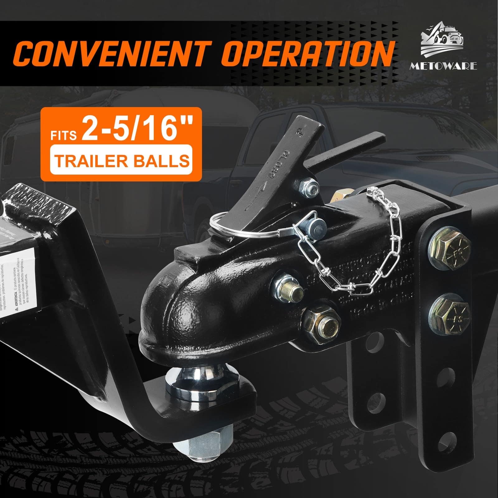 Enganche de remolque ajustable METOWARE de 2-5/16" de - Imagen 6