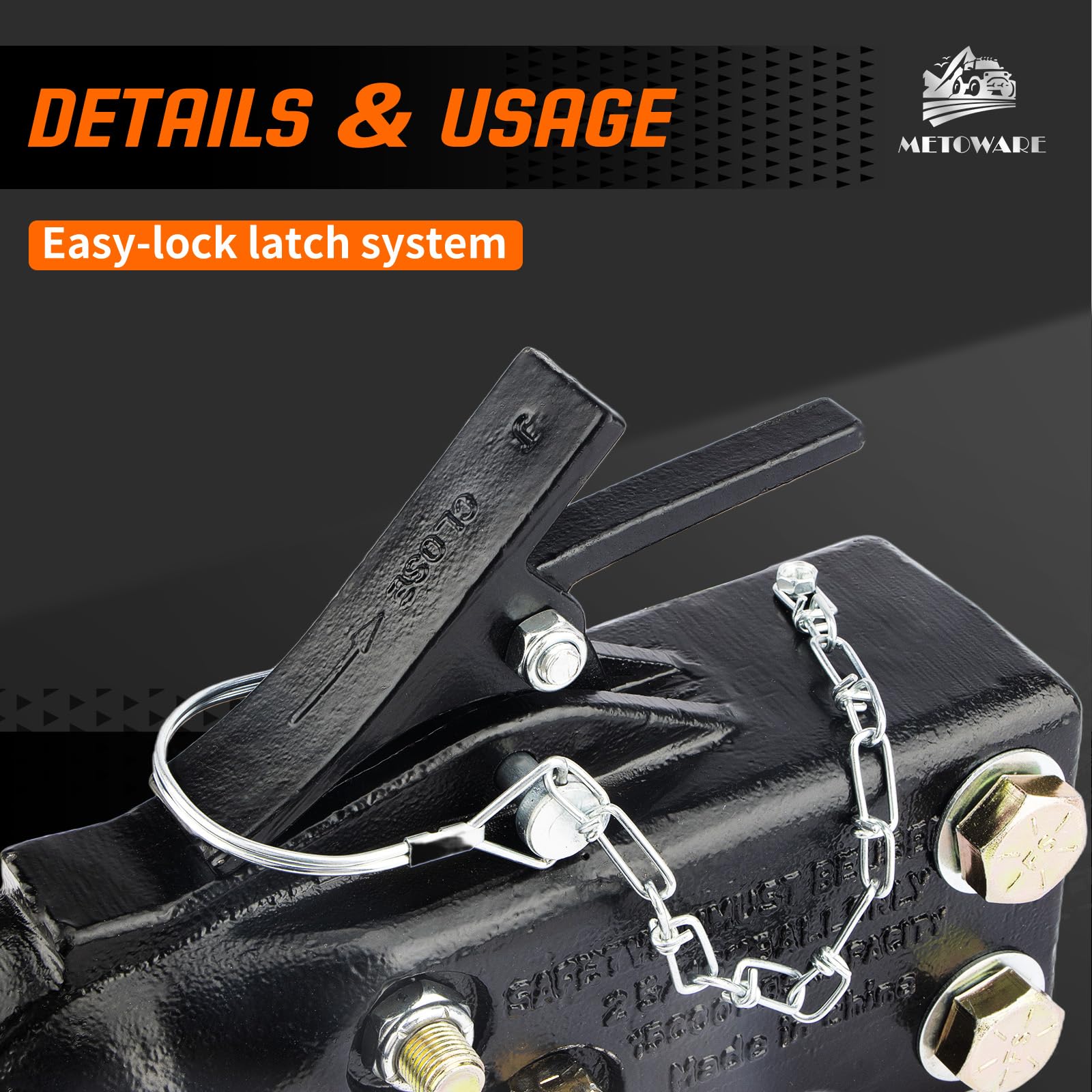 Enganche de remolque ajustable METOWARE de 2-5/16" de - Imagen 5