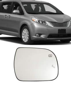 Espejo lateral de vidrio calefactado con placa de respaldo