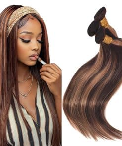 Dokksiiia Highlight Straight Bundles P4/30 Chocolate Brown