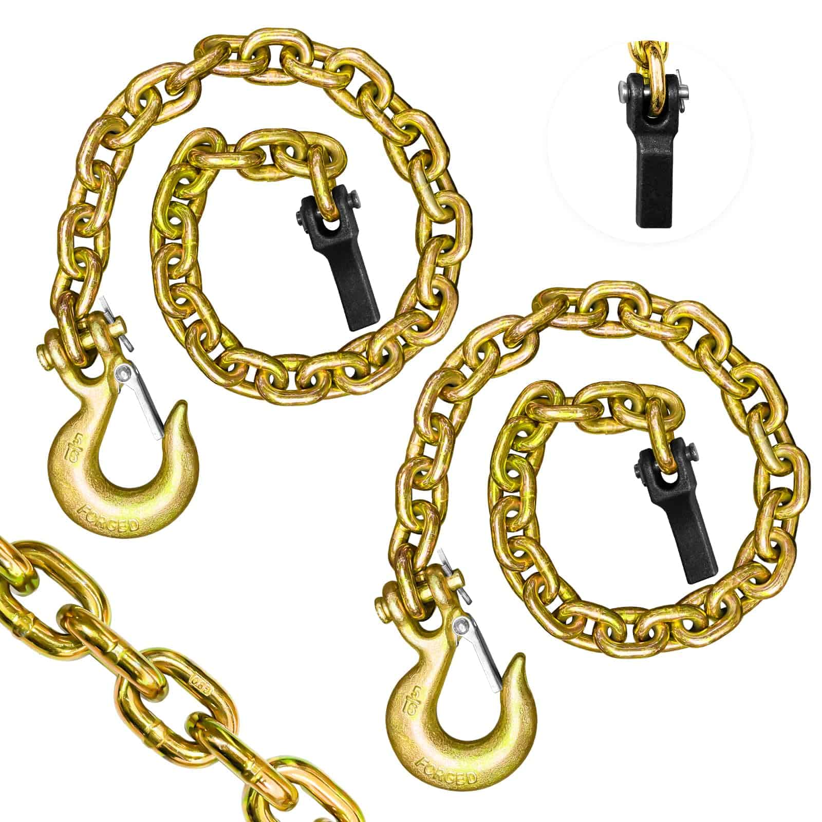 Cadenas de seguridad para remolque con ganchos -pulgadas)
