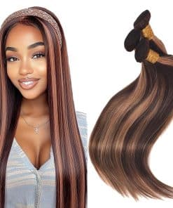 Dokksiiia Extensiones de Cabello Humano Recto P4/30 Mezcla