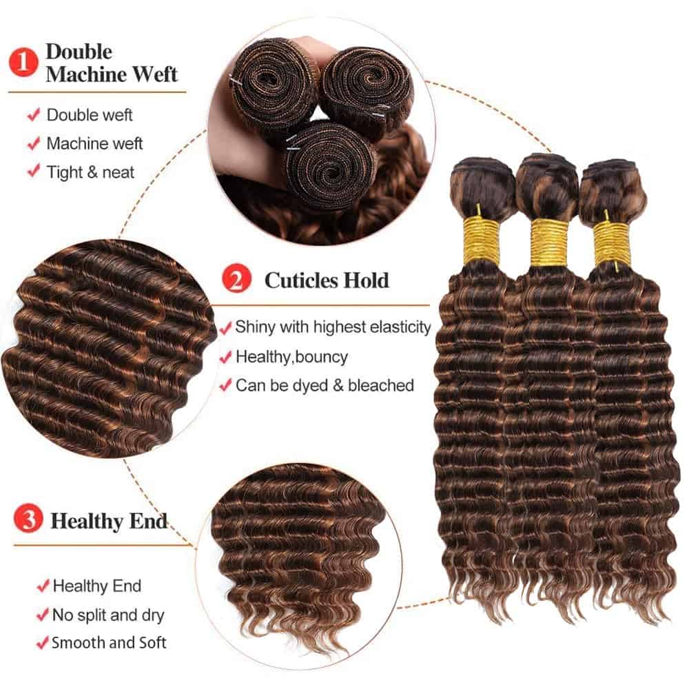 Dokksiiia 14 16 18 Pulgadas Resalte Onda Profunda Paquetes - Imagen 4