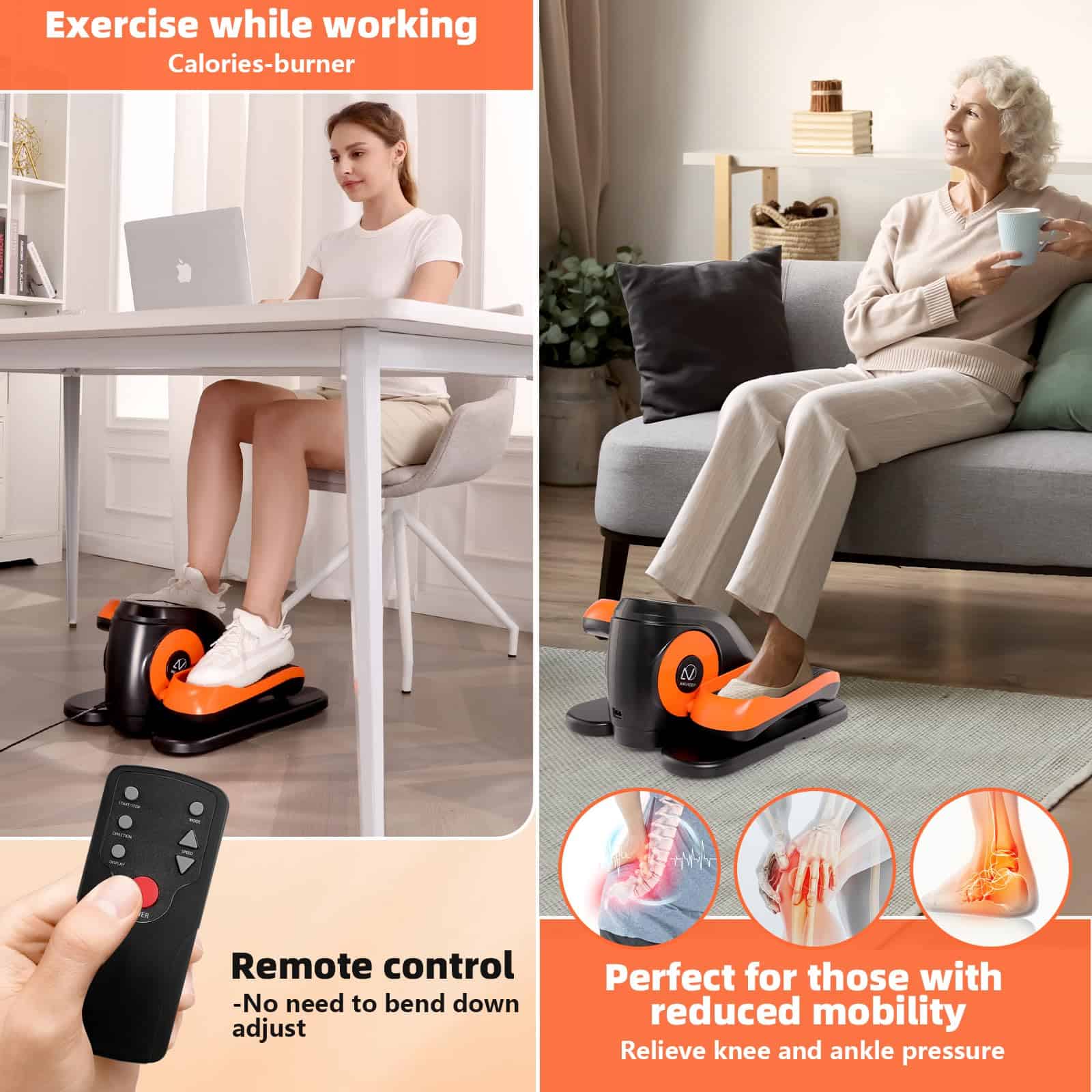 Elíptica bajo escritorio ANCHEER, Ejercitador de piernas - Imagen 4