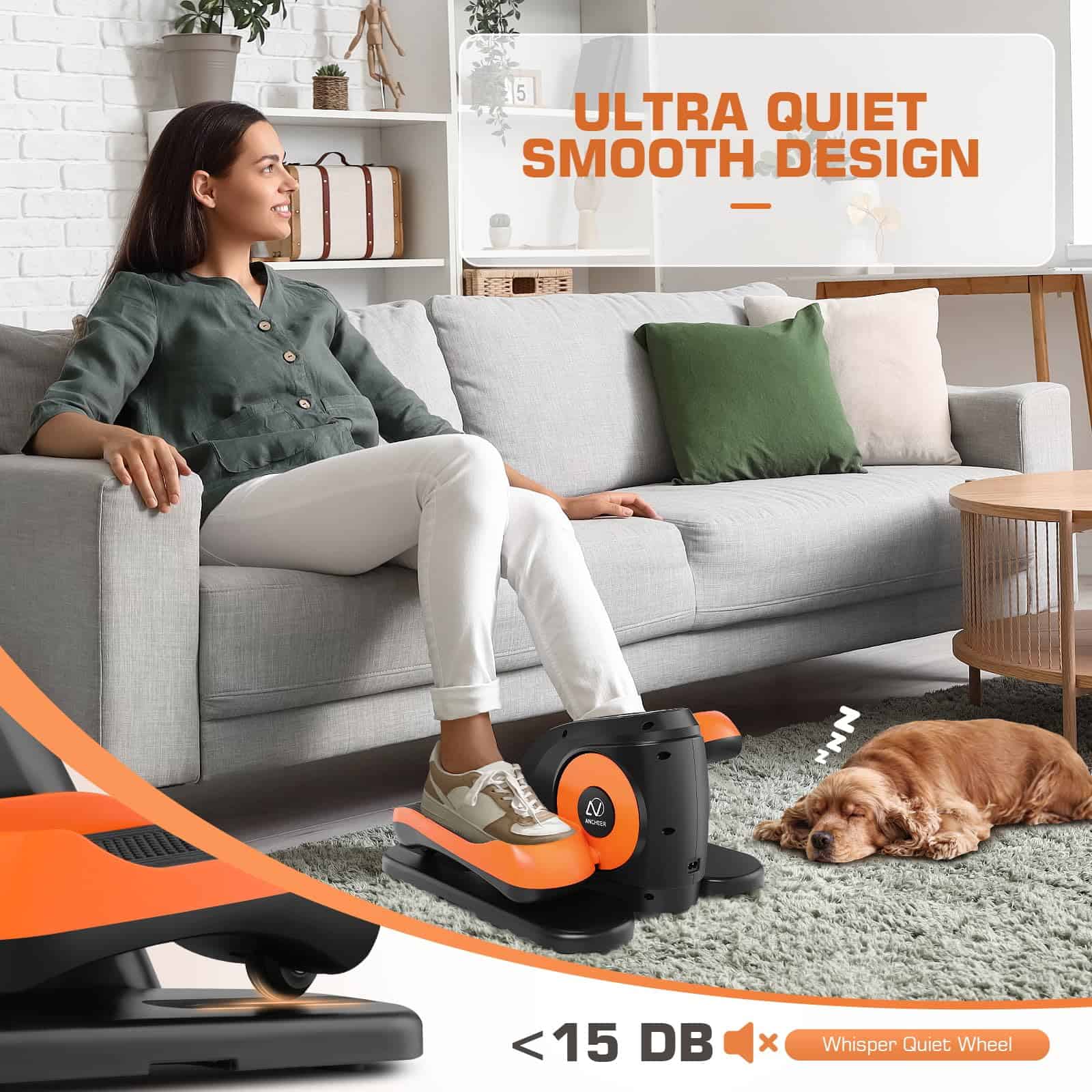 Elíptica bajo escritorio ANCHEER, Ejercitador de piernas - Imagen 6