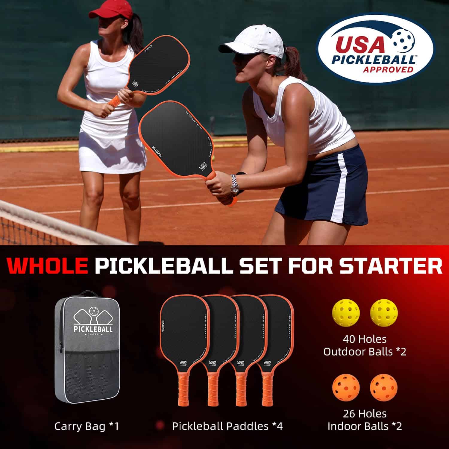 Paletas de Pickleball BAGAIL, Aprobadas USAPA con - Imagen 9