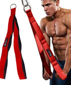 Cuerda de Tríceps Ajustable para Cable (Tres -Rojo (Tres Lon