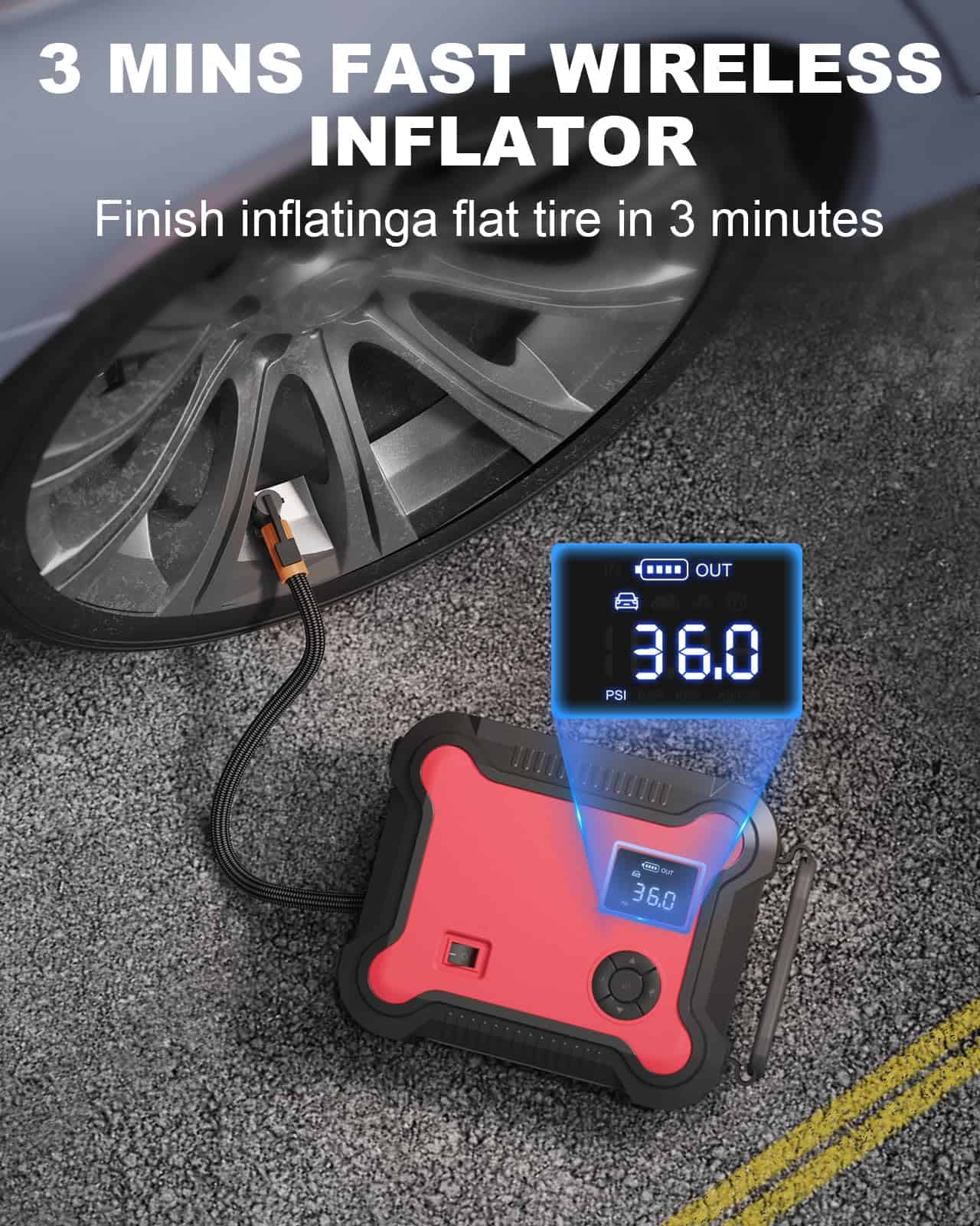 Arrancador de Coche Versátil con Compresor de Aire, 6000A - Imagen 4