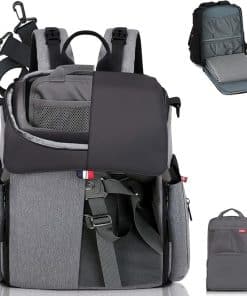 Mochila pañalera convertible 5 en 1 GillyGro - -Gris