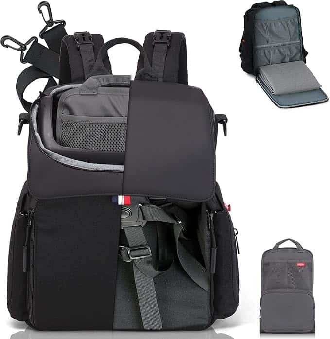 Mochila pañalera convertible 5 en 1 GillyGro - -Negro