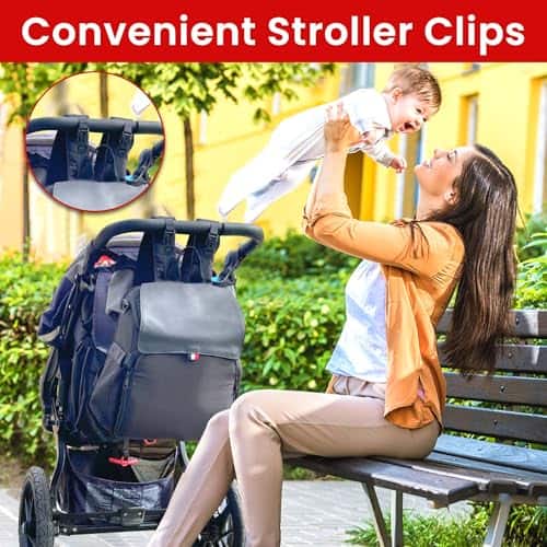 Mochila pañalera convertible 5 en 1 GillyGro - -Negro - Imagen 8