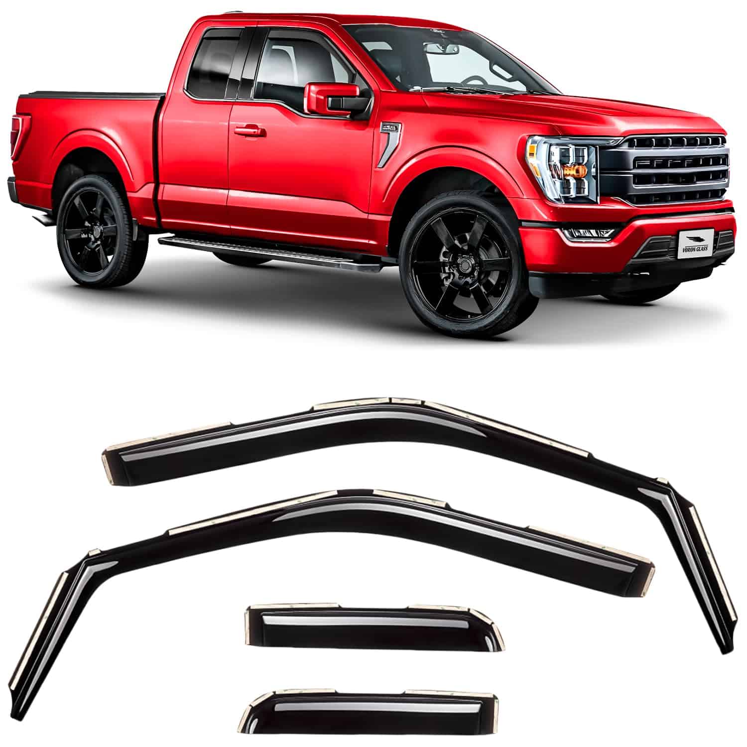 Voron Glass Deflectores de Lluvia en Canal de Vidrio Extra