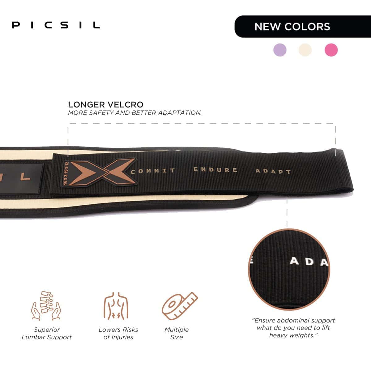 Cinturón de Levantamiento de Pesas PICSIL, -Arenisca - Imagen 3