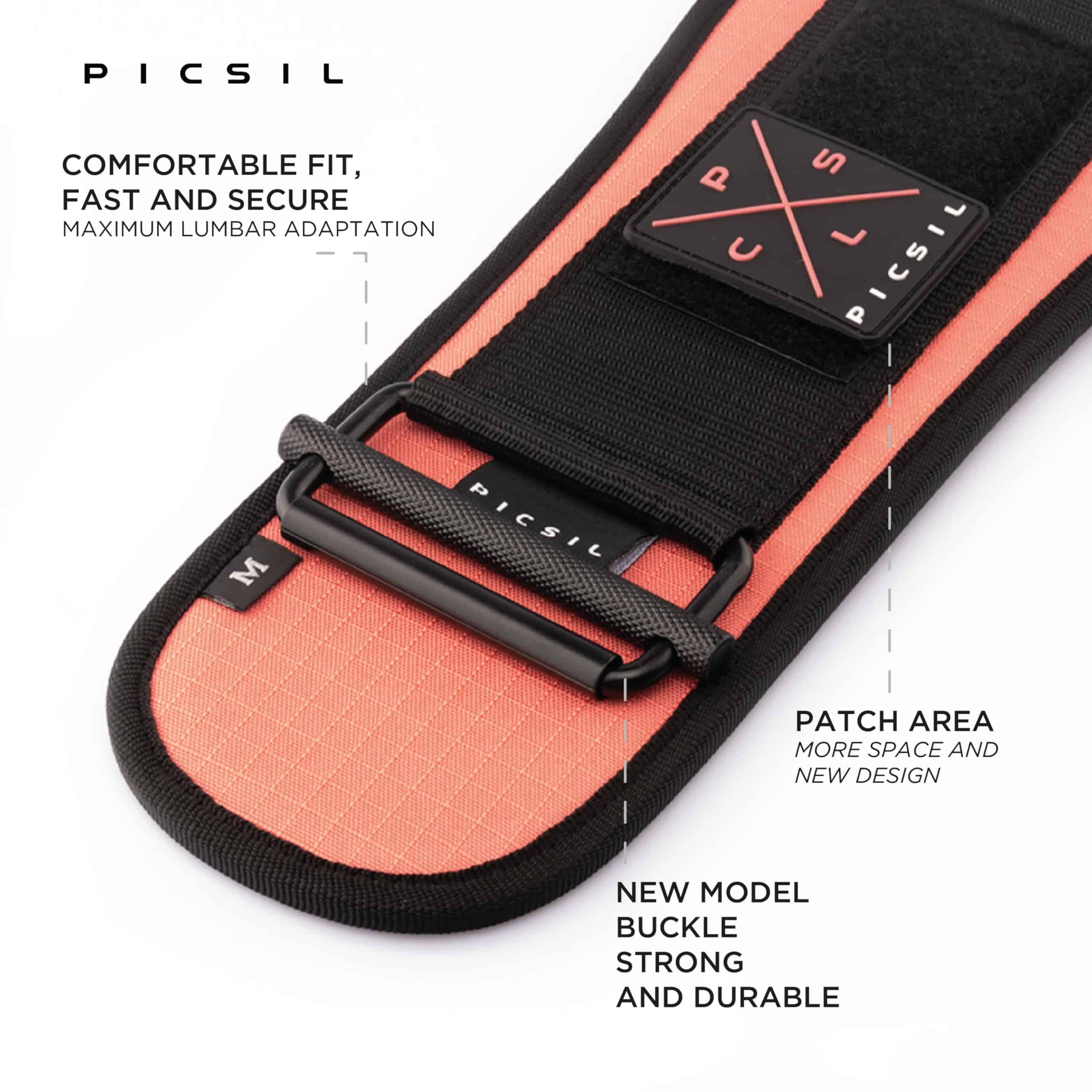 Cinturón de Levantamiento de Pesas PICSIL, -Coral - Imagen 4