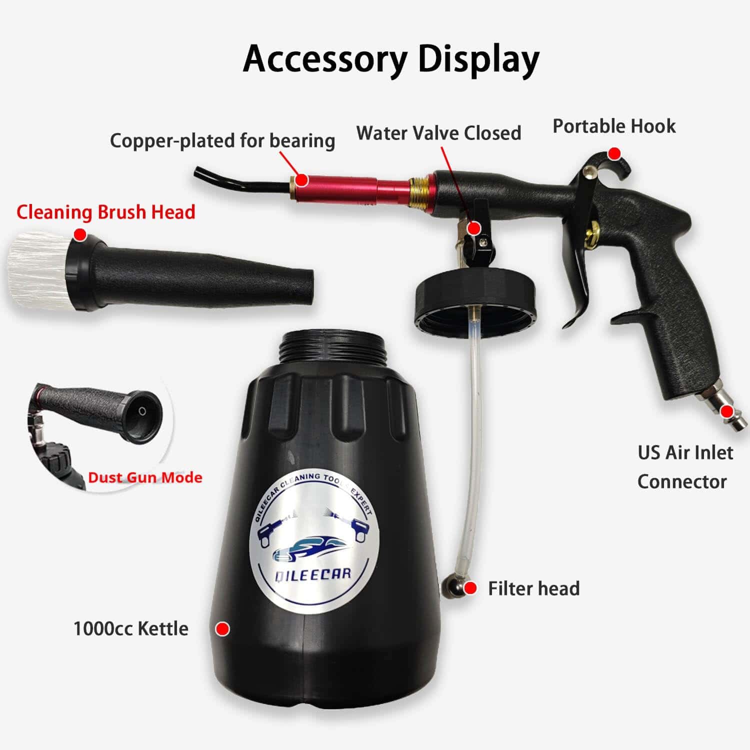 QiLeeCar Pistola de Limpieza de Vórtice, Pistola Tornado - Imagen 5