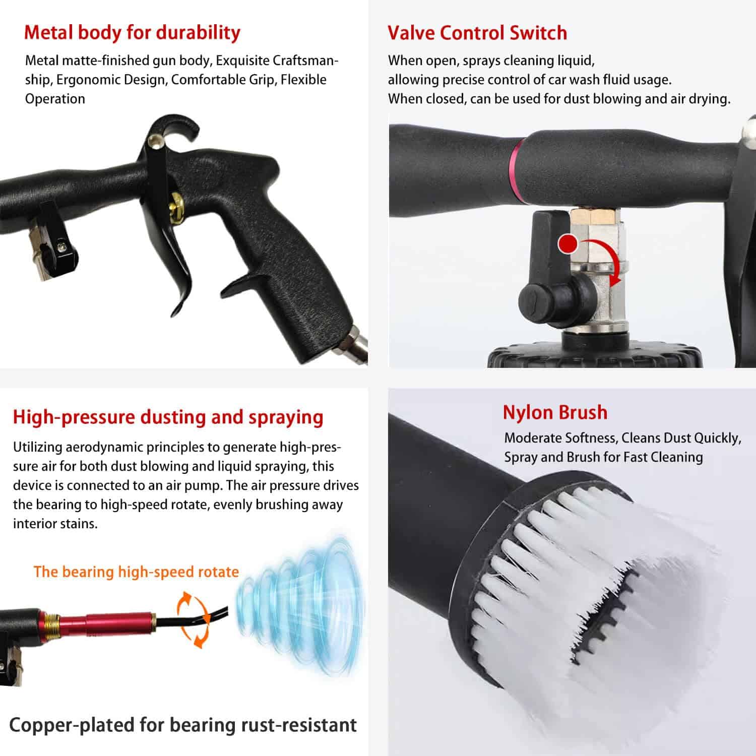 QiLeeCar Pistola de Limpieza de Vórtice, Pistola Tornado - Imagen 4