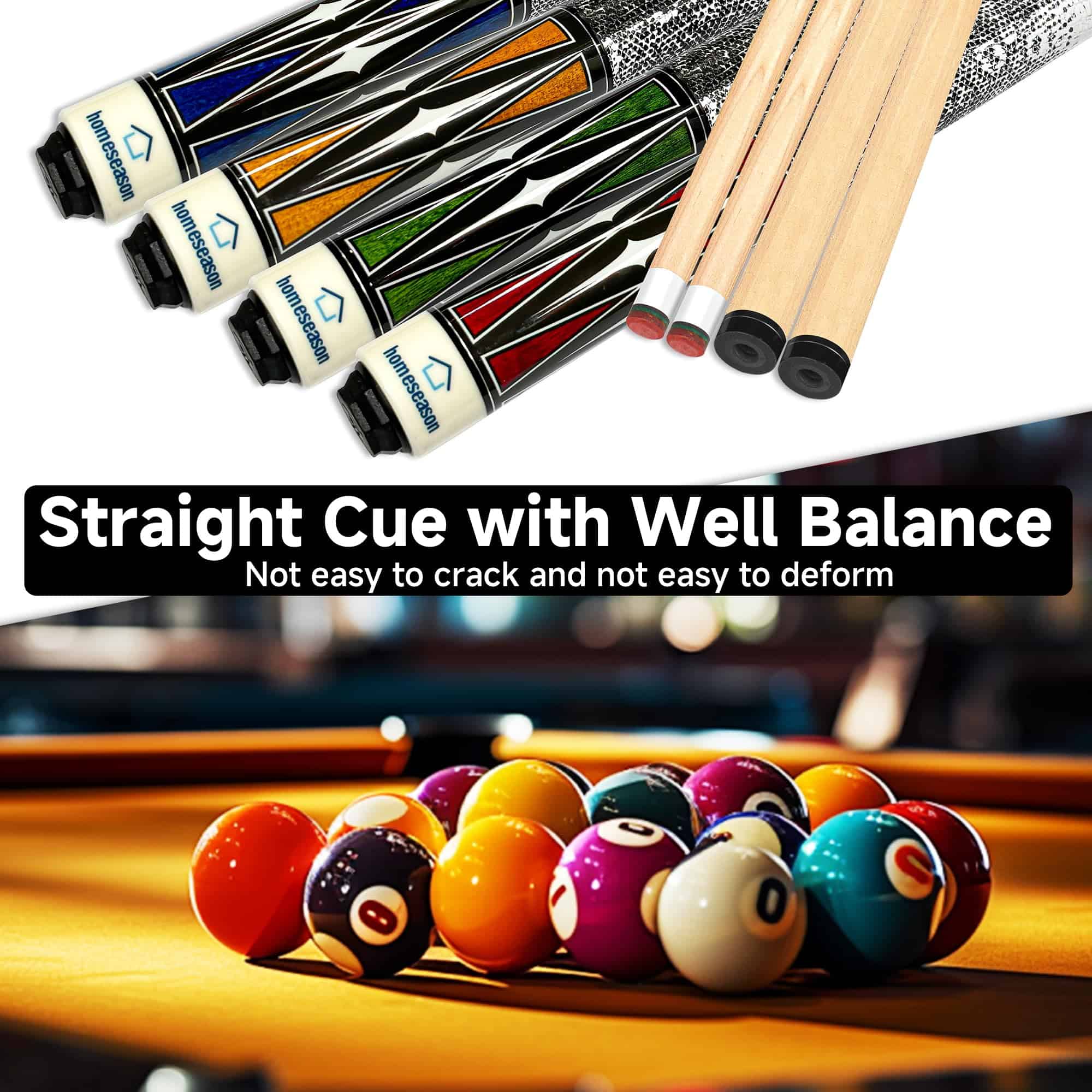 Conjunto de 2 Palos de Billar de 58" de HomeSeason con - Imagen 5